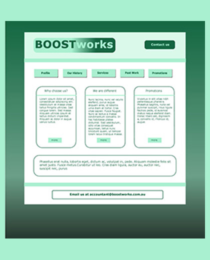 webpage for Boostworks